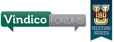 Vindico Forums and IBD U Meeting Series logos